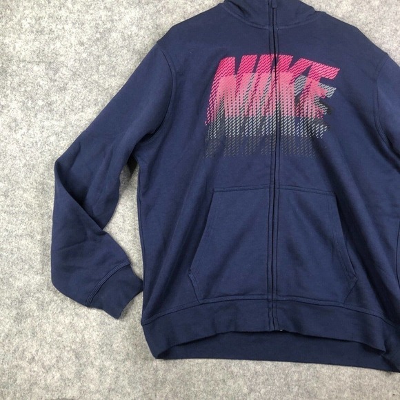 Nike Club Swoosh Full-Zip Hoodie Blue Size XL Style 679365-410 Logo Swoosh - Picture 2 of 12